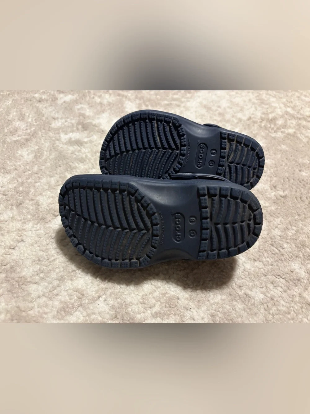 CROCS - Navy Blue Classic Clog Sandals Shoes Kids size 8 LIKE NEW